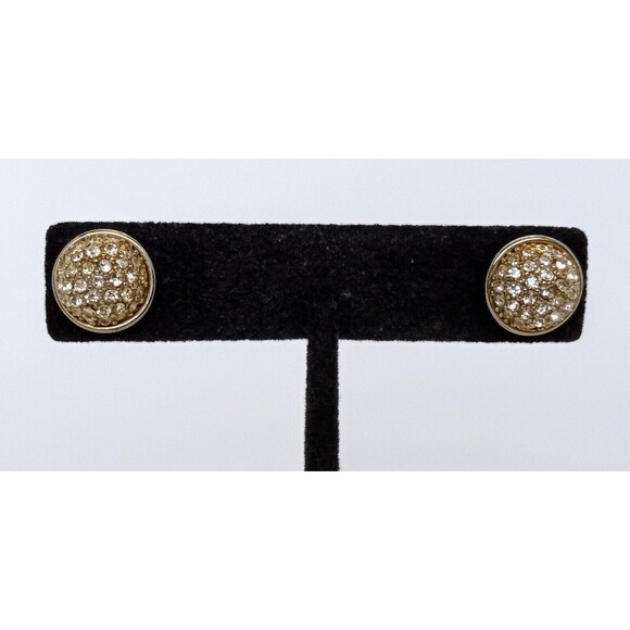 J Crew Pave Rhinestone Sparkly Silver Tone Sparkle Post Stud Earrings 1/2 in - Picture 5 of 8